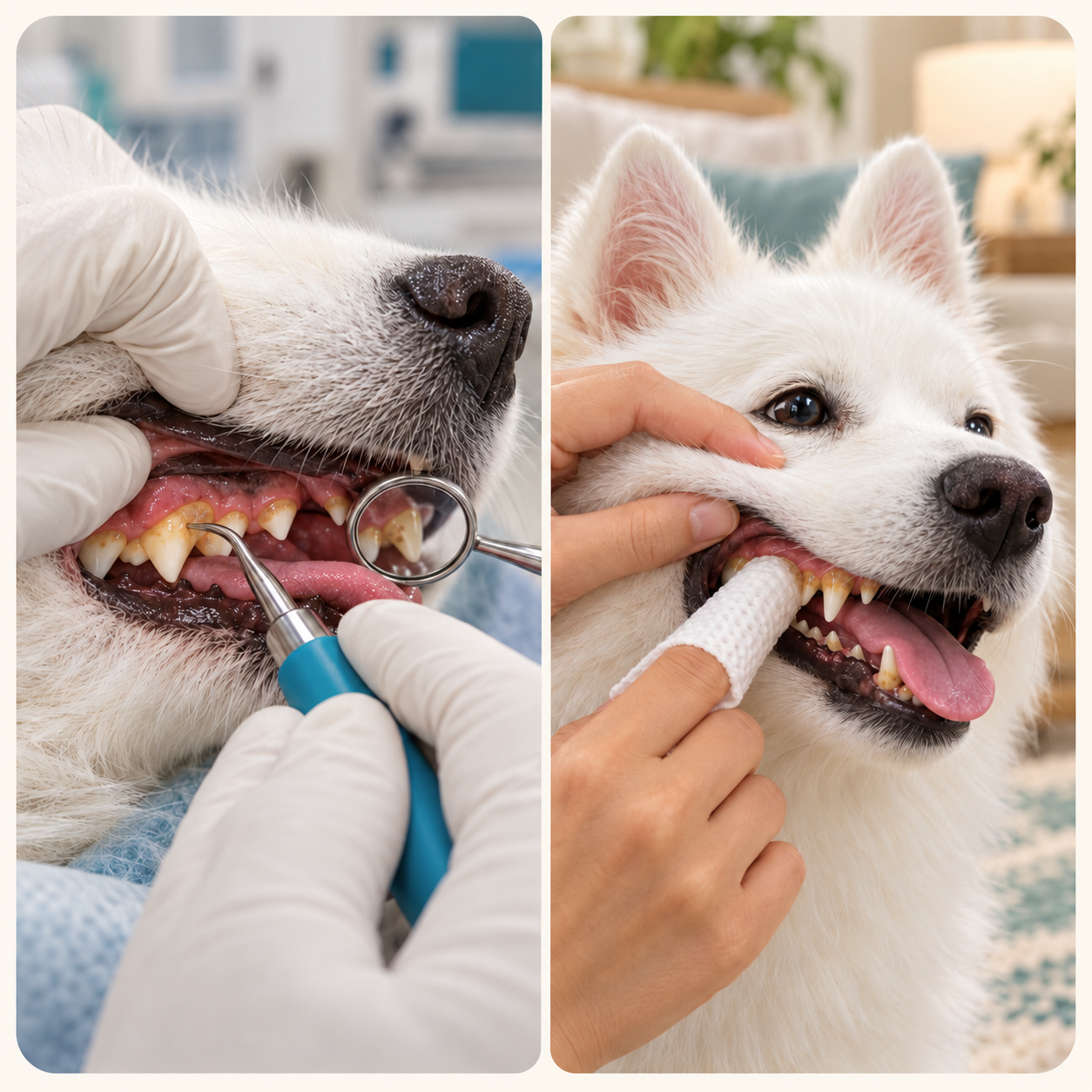 Professional dental care and at-home finger wiping